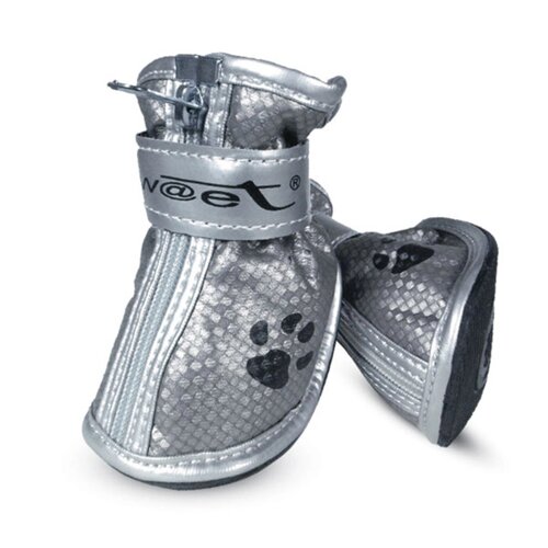 Triol ботинки для собак, серебряные с лапками (XS)