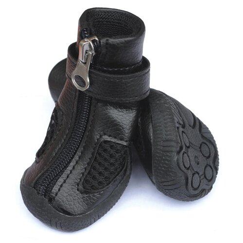 Triol (одежда) ботинки для собак, черные с молнией (M)