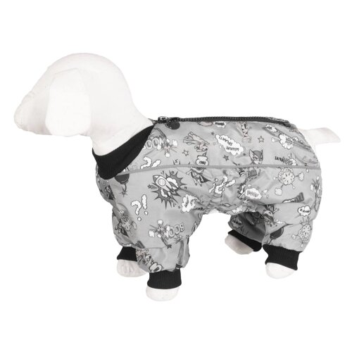 Yami-Yami одежда утепленный комбинезон для собак малых пород, на синтепоне с принтом "комикс"100 г)