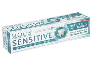 Зубная паста Sensitive Восстановление и Отбеливание, 94 г, R. O. C. S.
