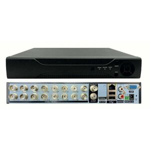16-ти канальный мультиформатный охранный гибридный видеорегистратор для аналоговых, HD-TVI, AHD, CVI камер