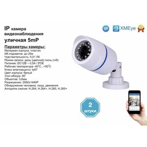 2Шт DVW100IP5mp (POE). уличная IP камера 5мп с ик до 20м.