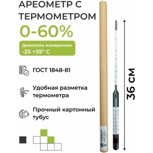 Ареометр с термометром АСП-Т (0-60%