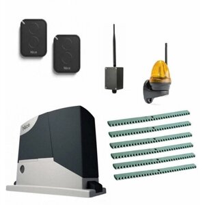 Автоматика для откатных ворот NICE RD400KCEKIT-LK6-BT, комплект: привод, лампа, 2 пульта, Bluetooth-модуль, 6 реек