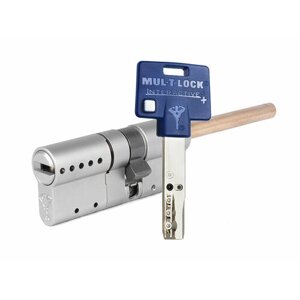 Цилиндр Mul-t-Lock Interactive+ ключ-шток (размер 40х31) - Никель, Флажок (5 ключей)