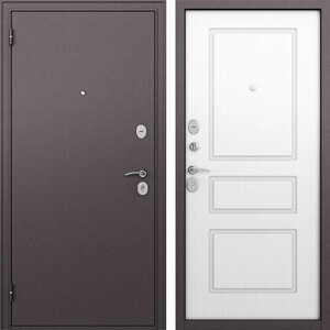 Дверь входная Mastino Вега левая букле шоколад - ларче белый 960х2050 мм