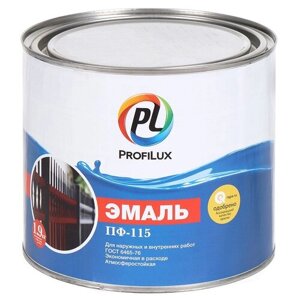 Эмаль Profilux, ПФ-115, алкидная, глянцевая, черная, 1.9 кг