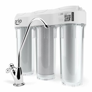 Фильтр для воды под мойку Prio EU200 NEW, 3 ступени (для грязной и хлорированной воды)
