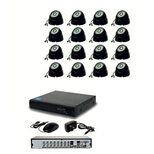 Готовый AHD комплект видеонаблюдения на 16 внутренних камер 1мП HD720P c ИК подсветкой до 20м