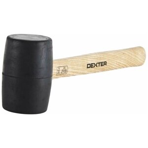 Киянка Dexter 450 г резиновая, деревянная ручка, цвет черный