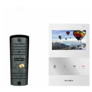 Комплект видеодомофон+вызывная видеопанель SLINEX SQ-04 White + ML-16HR Black (SQ 04M Wh/ML16HR Bl) SLINEX