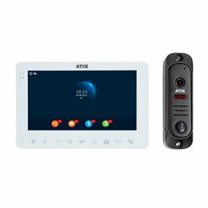 Комплект видеодомофона ATIX AT-I-K711C/T White монитор и вызывная панель для дома/дачи