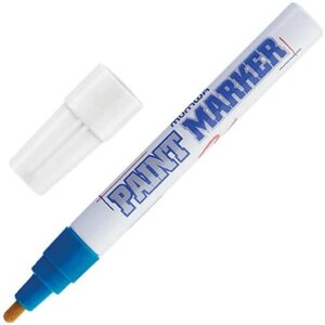 Маркер-краска Маркер-краска лаковый (paint marker) MUNHWA, 4 мм, синий, нитро-основа, алюминиевый корпус, PM-02