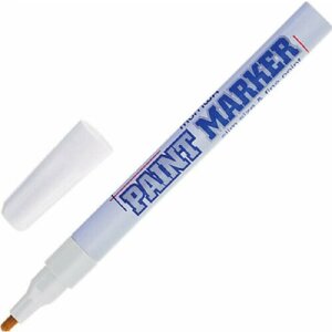 Маркер-краска Маркер-краска лаковый (paint marker) MUNHWA "Slim", 2 мм, белый, нитро-основа, алюминиевый корпус, SPM-05