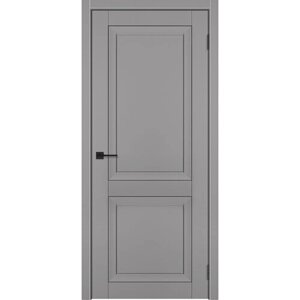 Межкомнатная дверь ДГ "Деканто", Soft touch покрытие Серый бархат, толщина 36мм, 400*2000*36мм.