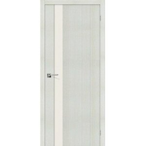 Межкомнатная дверь эко шпон porta Порта-11 остекленная Bianco Veralinga ĒLPORTA