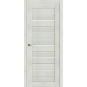 Межкомнатная дверь эко шпон porta Порта-22 остекленная Bianco Veralinga ĒLPORTA