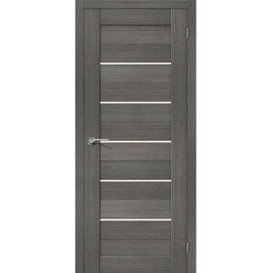 Межкомнатная дверь эко шпон porta Порта-22 остекленная Grey Veralinga ĒLPORTA