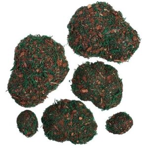 Мох искусственный «Камни», с тёмной корой, набор 6 шт, Greengo
