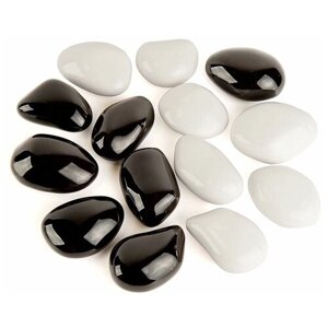 Набор Bioteplo из 14 смешанных керамических камней (белые, черные) для биокаминов