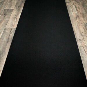 Напольное покрытие ФлорТ Экспо, выставочный ковролин, для обивки лестниц и стен, черный, 0.9*19 м