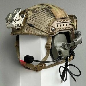 Наушники стрелковые активные с гарнитурой-микрофоном/поворотные крепления на шлем каску