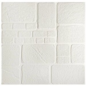 Панель самоклеящаяся ПВХ "Белая плитка", 69*68 см, самоклейка панель, стеновые панели