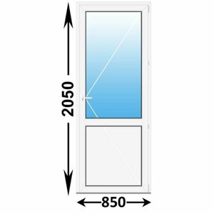 Пластиковая межкомнатная дверь Veka WHS 850x2050 Правая со стеклом Порог Алюминий