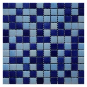 Плитка мозаика ZETOGLASS T-221 стеклянная, голубой микс, на сетке 317х317х4,5 мм (10 листов = 1 кв. м)
