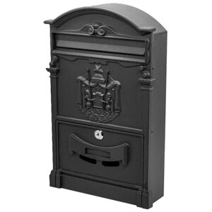 Почтовый ящик "Герб" цвет: черный/ почтовый ящик металлический с замком уличный