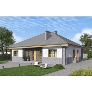 Проект - Одноэтажный дом с террасой и зимним садом Rg6113