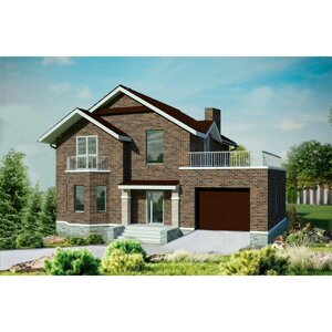 Проект жилого дома STROY-RZN 15-0046 (182,74 м2, 13,9*14,105 м, газобетонный блок 400 мм, облицовочный кирпич)
