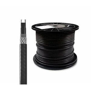 Саморегулирующийся греющий кабель на трубу, 17м 16Вт-2CR/ С экраном/ Черный