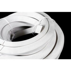Шнур уплотнительный силиконовый монолитный теплостойкий белый 8х20 мм 3 метра