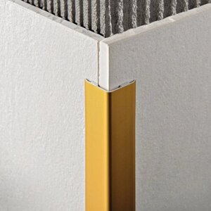 Угол накладной алюминий анодированный золото матовое размер 12х12 мм длина 2.5 метра