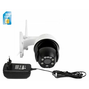Уличная беспроводная 4G влагозащищенная IP66 IP-камера видеонаблюдения 5Mp Линк-5MP NC39G (8G)(3G/4G) (U56828LU). ИК, SD карта, микрофон и динамик