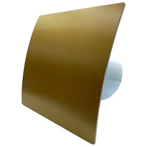 Вентилятор вытяжной осевой бытовой настенный, декоративная накладка, цвет шлифованное золото, D 100 мм, диаметр 100 мм