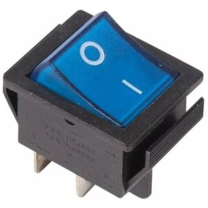 Выключатель клавишный 250V 16А (4с) ON-OFF синий с подсветкой (RWB-502, SC-767, IRS-201-1) REXANT (06-0306-B)