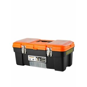 Ящик для инструментов BLOCKER Expert 22 черный/оранжевый с металлическими замками с выкидным лотком 557х284х236