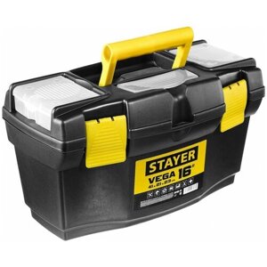 Ящик с органайзером STAYER Vega 38105-16_z03, 41x21x23 см, 16 , черный/желтый