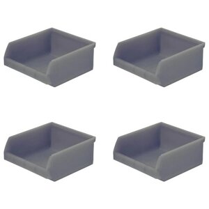 Ящики пластиковые для метизов (комплект 4шт) (107х98х47мм) т. серый
