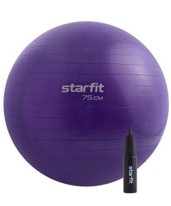 Фитбол d75см Star Fit с ручным насосом GB-109 фиолетовый