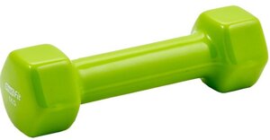 Гантель в виниловой оболочке 1 кг Profi-Fit форма шестигранник, зеленый