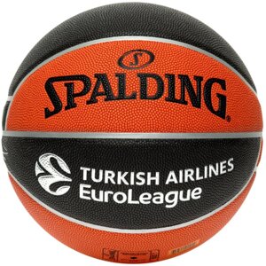 Мяч баскетбольный Spalding TF-500 Excel Euroleague р. 7, 77101z, композит, коричнево-черный