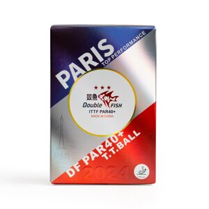 Мяч для настольного тенниса Double Fish Paris 2024 Olympic Games 3 PAR40+ ITTF Approved, 6шт