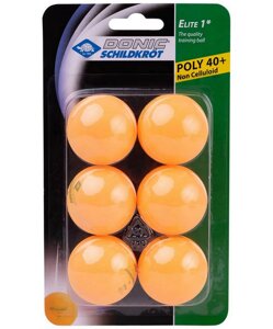 Мячи для настольного тенниса Donic Elite 1, 6 штук 618017 оранжевый