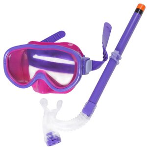 Набор для плавания маска+трубка Sportex E33114-4 фиолетовый, ПВХ)