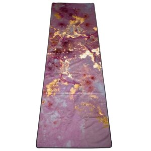 Полотенце для йоги 183x61см Inex Suede Yoga Towel искусственная замша MFTOWEL-GIL90 розовый мрамор с позолотой