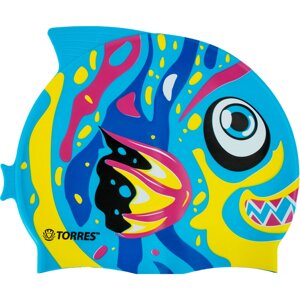 Шапочка для плавания детская Torres Junior, силикон SW-12206AF голубой