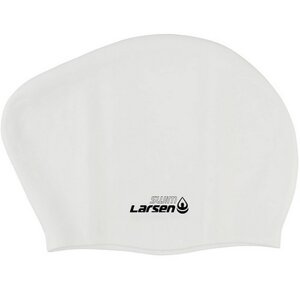 Шапочка плавательная для длинных волос Larsen SC804 белый